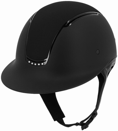 Equithème Soazy Ridehjelm med Solskjerm – Glossy Crystal Details Svart (S)