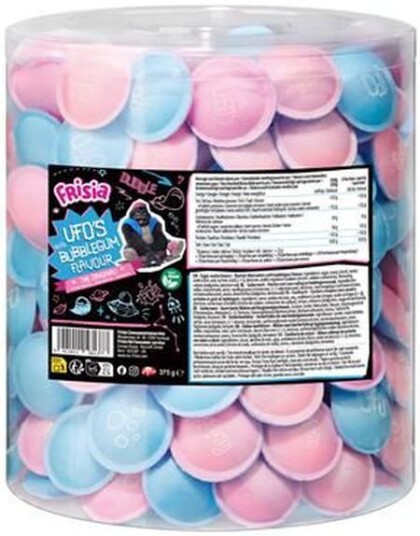 290 stk Flying Saucers Bubblegum   STOR Boks UFOer med Bubblegum Smak