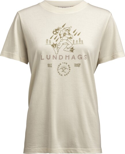 Lundhags Women"s Järpen Printed T-Shirt Chalk White XL