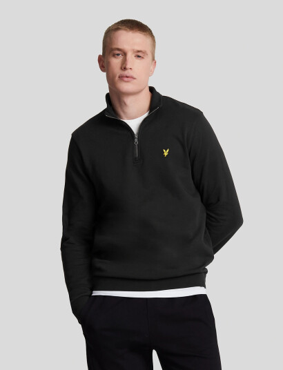 Lyle & Scott Loopback Quarter Zip Sweat - Black - L