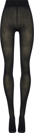 Wolford Mary Cotton Rib Tights , blåck-L L