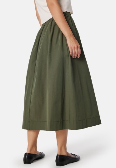 BUBBLEROOM Pocket Midi Skirt Khaki green S