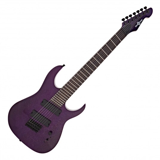 Harlem S 7 Streng Fanned Fret Gitar fra Gear4Music Purple Sparkle Harlem S 7 Streng Fanned Fret Gitar fra Gear4Music Purple Sparkle