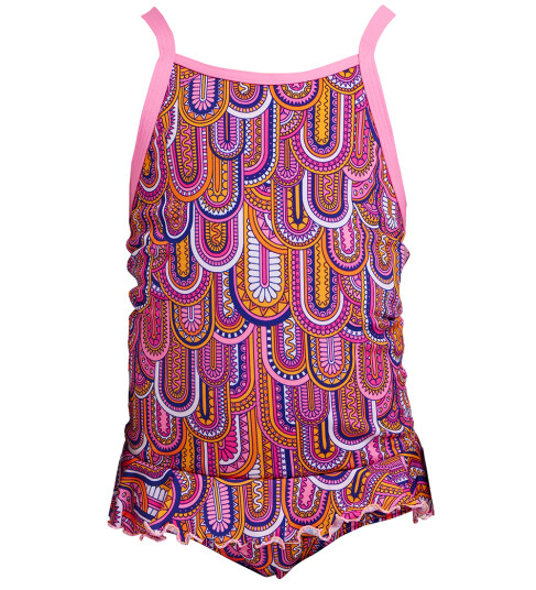 Funkita Badedrakt Belte Frill UV50+ Lær å Fly 2 år 92 Badetøy Oransje Rosa