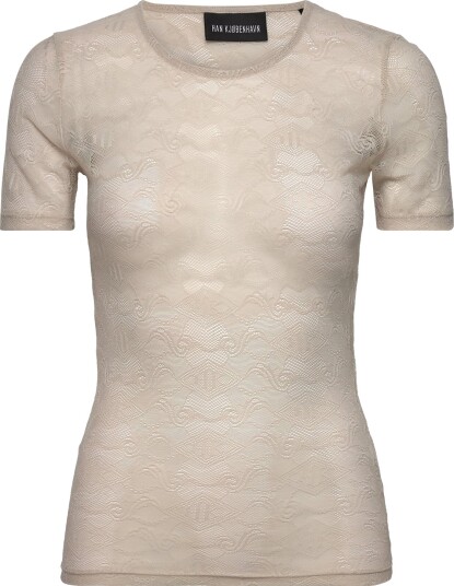 HAN Kjøbenhavn Lace Monogram Short Sleeve Beige 38