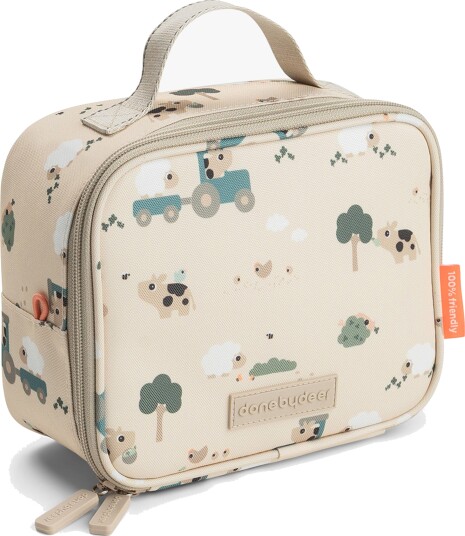Done by Deer Tiny Insulated Lunch Bag Tiny Farm Sand 2,8 L Cream 21X 9X H 18CM
