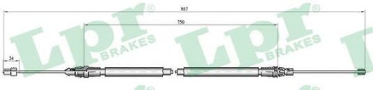 Tautrekk håndbremse LPR C0348B Tautrekk håndbremse LPR C0348B