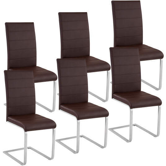 tectake 6 Spisestuestoler Bettina - brun