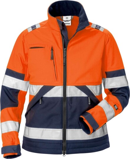 Fristads Softshelljacka 4183 Wyh Klass 2, Dam Varsel Orange/marinblå S Fristads Softshelljacka 4183 Wyh Klass 2, Dam Varsel Orange/marinblå S