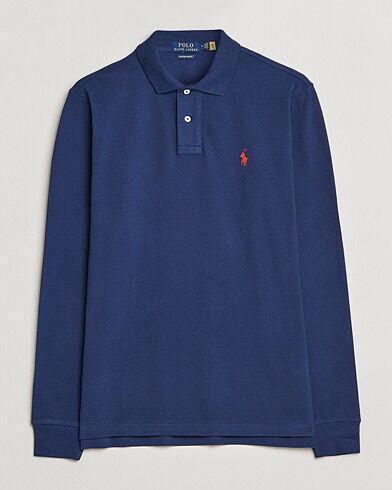 Polo Ralph Lauren Custom Slim Fit Long Sleeve Polo Newport Navy Polo Ralph Lauren Custom Slim Fit Long Sleeve Polo Newport Navy
