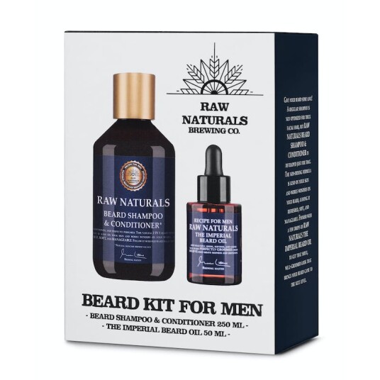Raw Naturals Beard Kit For Men 50 ml + 250 ml Skjeggpleie Raw Naturals Beard Kit For Men 50 ml + 250 ml Skjeggpleie