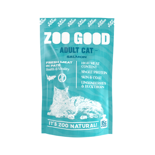 Zoo Good Katt Adult Våtfôr med Laks 12 x 85 g Zoo Good Katt Adult Våtfôr med Laks 12 x 85 g