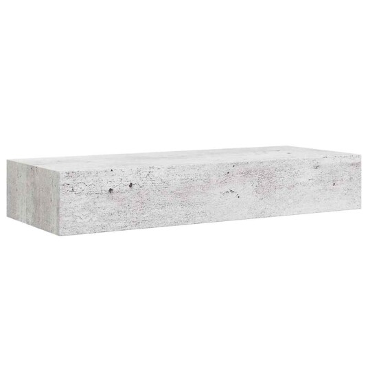 Veggmontert skuffehylle betonggrå 60x23,5x10 cm MDF 8720286418901