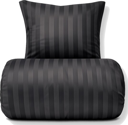 Bambus dobbelt sengetøy 240x220 cm 100% bambus Grå jacquardvevde striper
