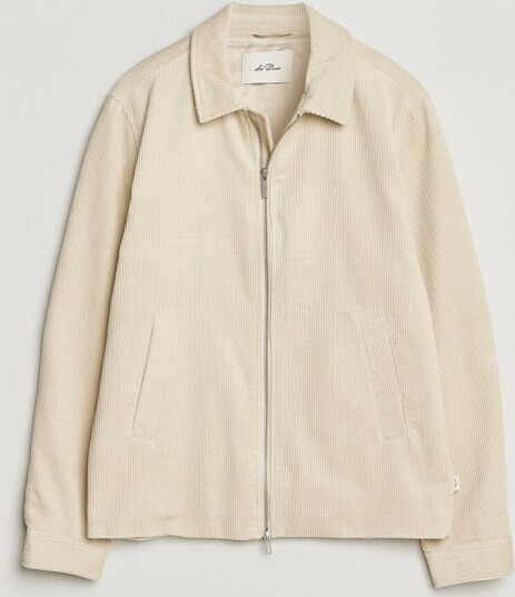 Les Deux Corduroy Zipper Coach Jacket Ivory