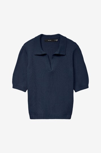 Vero Moda - Pullover vmLux 2/4 Polo Pullover GA - Blå