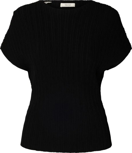Selected Slwcarly 2/4 Structure O-Neck - BLACK - XS