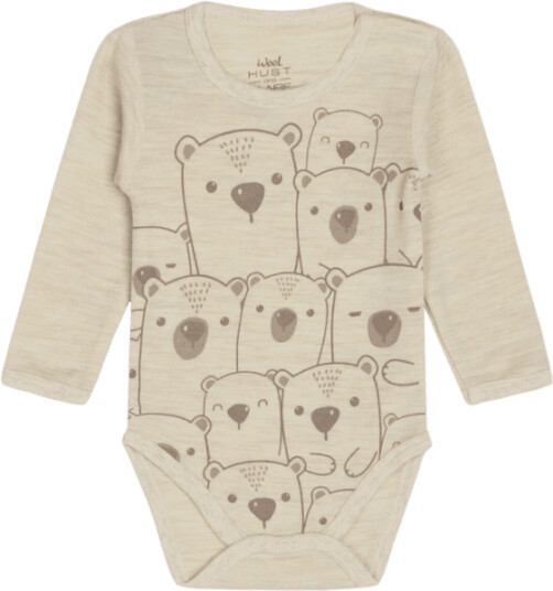 Hust And Claire Boo Ull Bambus Body Wheat Melange (98 /3 år)