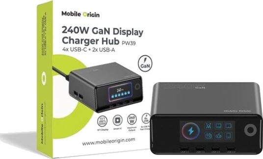 Origin Mobile Origin 240W Gan Ladehub Pw39 - 4X Usb-C + 2X Usb-A
