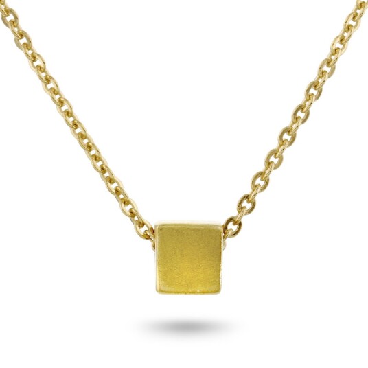 Pan Jewelry, Anheng i forgylt sølv med firkant Pan Jewelry, Anheng i forgylt sølv med firkant