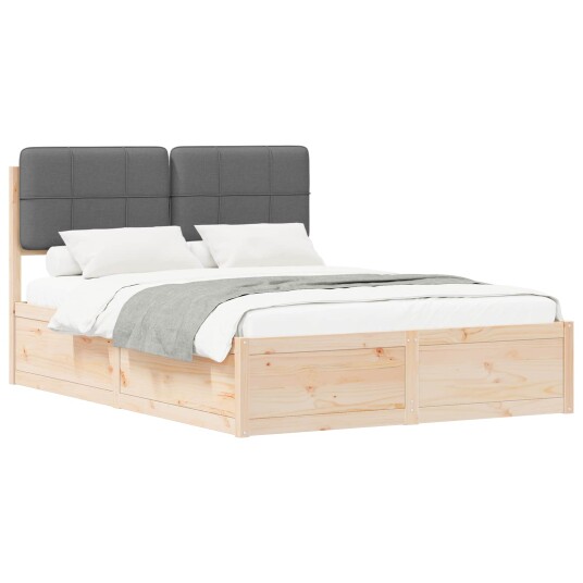 Sengeramme med Polstret Hodegjerde Mørkegrå 150 x 200 cm Sengeramme med Polstret Hodegjerde Mørkegrå 150 x 200 cm