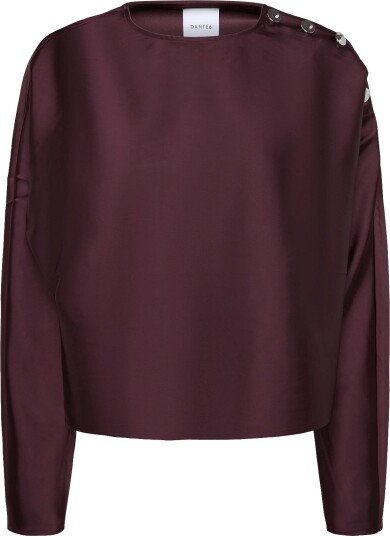 Dante6 Dante6 Leiva Bold Satin Button Detail Top   DARK PLUM   40