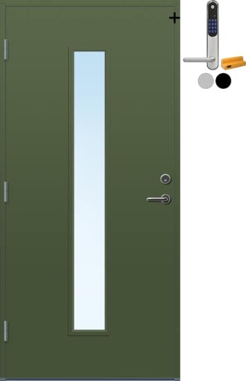 Ytterdør Bygg1 Volda Klarglass med Yale Doorman Classic Home