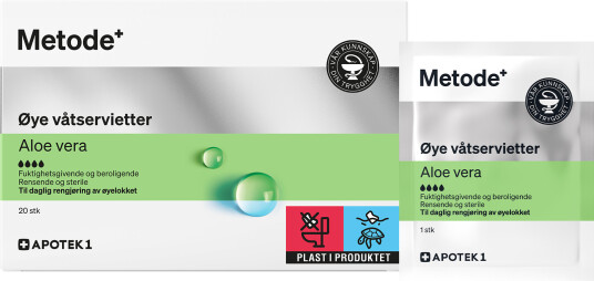Metode våtservietter til øyne med aloe vera 20 stk