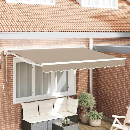 vidaXL Markiseramme Beige 250 x 200 cm Polyester med PU belegg