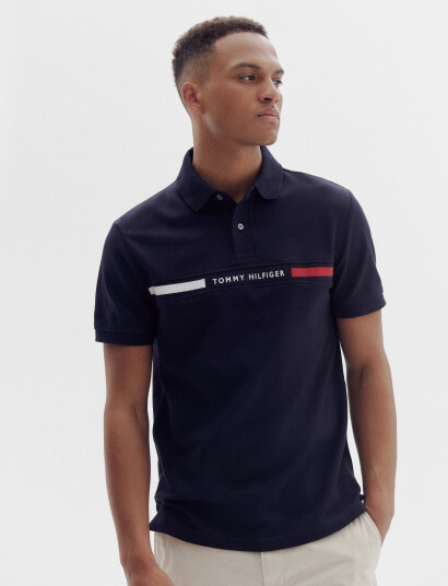 Tommy Hilfiger Hilfiger Chest Insert Reg Polo   Navy   S