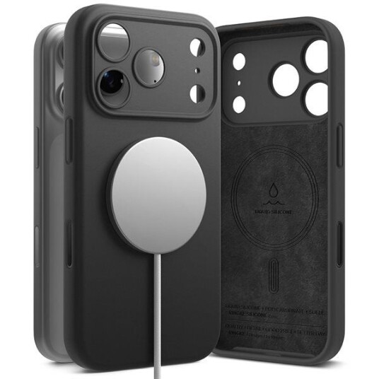 Ringke iPhone 17 Pro MagSafe Silikon Deksel Svart Ringke iPhone 17 Pro MagSafe Silikon Deksel Svart