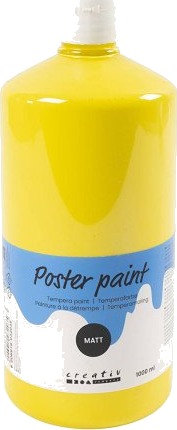 Diverse Temperamaling Matt primær gul 1000 ml 1 fl