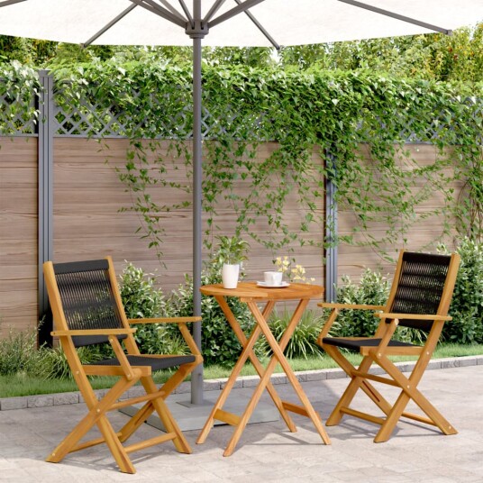  Bistrosett 3 deler svart polypropylen og heltre 3281793