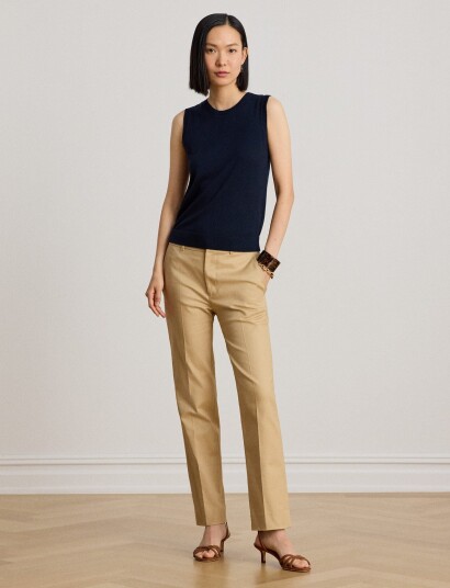 Lauren Ralph Lauren Stretch Dbl Ctn Wvn Pants Beige 42