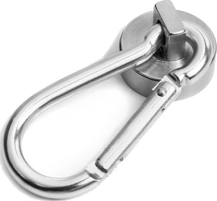 SuperMagneter Pottemagnet Ø 25 Mm Med Karabinkrok I Aluminium Løftekraft 25 Kg SuperMagneter Pottemagnet Ø 25 Mm Med Karabinkrok I Aluminium Løftekraft 25 Kg