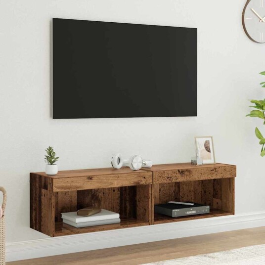 TV skap 2 pcs Gamle tre 60 x 30 x 30 cm Konstruert tre TV skap 2 pcs Gamle tre 60 x 30 x 30 cm Konstruert tre
