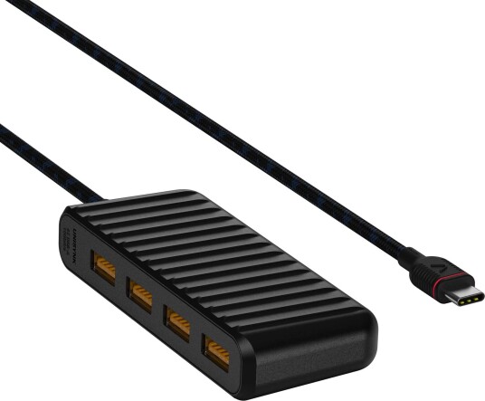 Unisynk USB-C til 4x USB-A mini hub (sort) Unisynk USB-C til 4x USB-A mini hub (sort)