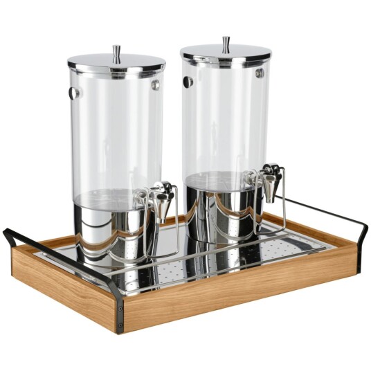 VEGA Drikkedispenser Esino dobbel GN 1/1 61.9x38.6x42 cm (LxBxH) Eik/Svart/Stålgrå
