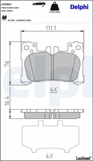 DELPHI LP3967 Bremseklosser