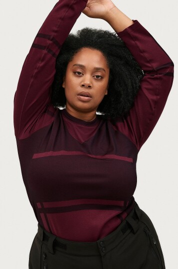 Zizzi Treningstopp aTahia L/S Blouse Rød Zizzi Treningstopp aTahia L/S Blouse Rød