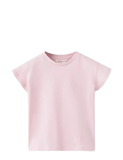 Mango Short Sleeved Cotton T Shirt   Pink   2 3