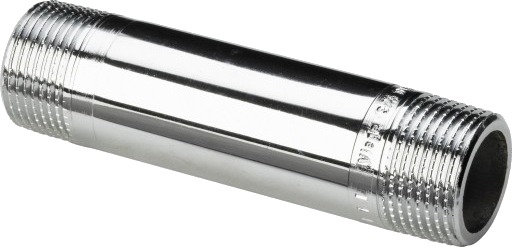 1/2" x 200 mm lang nippel i metall, forkrommet