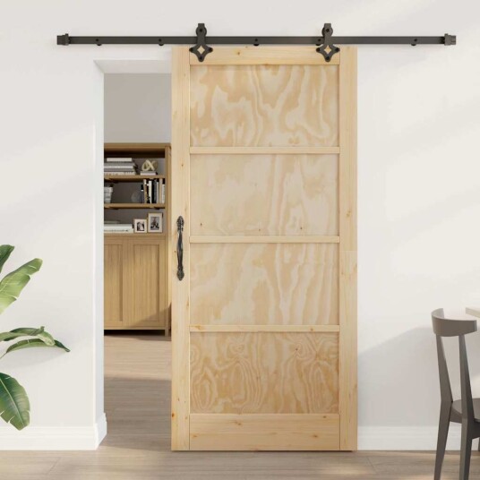 vidaXL Gledel Dør med Hardware Set 93x202 cm Solid Furu
