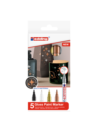Edding Gloss Paint Marker Fine 5-set Metallic Edding Gloss Paint Marker Fine 5-set Metallic