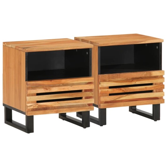 Nattbord 2 stk 40x34x46 cm heltre akasie 377469