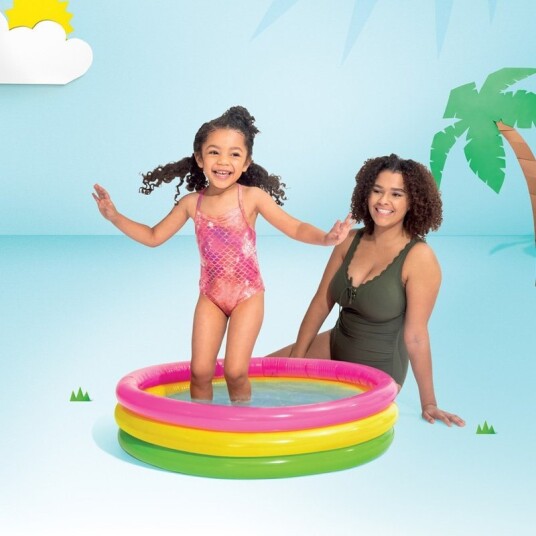 Intex BASSENG SUNSET GLOW BABY 86X25 CM 56 L 3-RINGER 1-3 ÅR Intex BASSENG SUNSET GLOW BABY 86X25 CM 56 L 3-RINGER 1-3 ÅR
