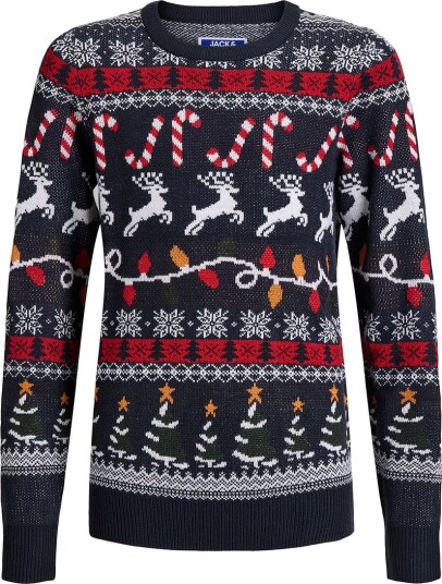 Jack & Jones Jjxmas Santa Strikkegenser til Barn - Marineblå 152 Jack & Jones Jjxmas Santa Strikkegenser til Barn - Marineblå 152