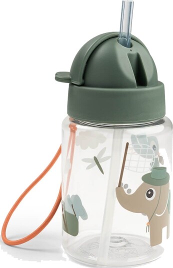 Done By Deer Straw Bottle Tiny Trails Green 280ml Green Ø7x H 15cm