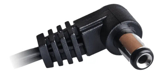 CIOKS 1015 Type 1   5,5/2,1mm DC plug Senter negativ L form 15cm sort