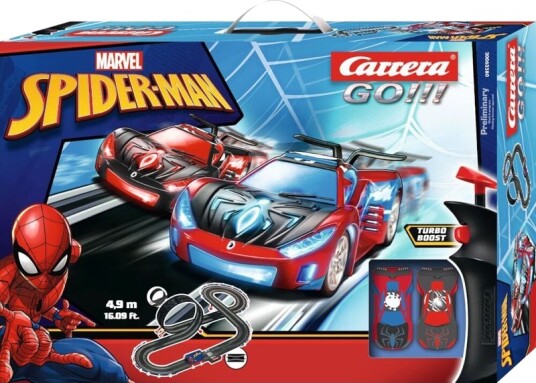 Carrera Go!!! Marvel Spider-Man 4,9m Bilbane m/ 2 biler
